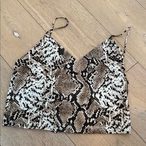 superdown Snake-Print Cami in Brown, Black, Cream